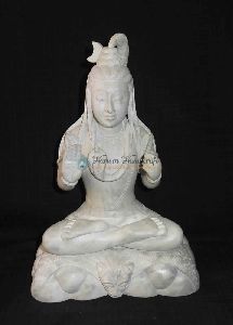 Marble Hand Carved Shankar Statue Super Fine Handmade Mahadev Religious Decor