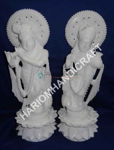 White Marble Radha Krishna Handcarved