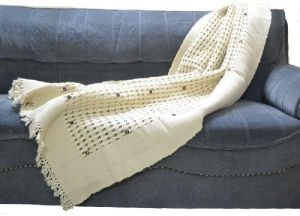 Designer Burlap Cotton Throw