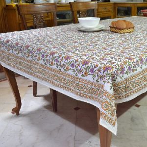 Hand Printed Lavender Tablecloth