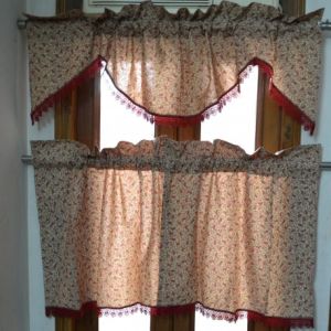 Paisley Print Valance Tier Set