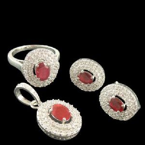 925 Solid Sterling Silver Fine Russian Lock Handmade Earring Natural Ruby