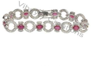 Gemstone Natural Ruby Bracelet Ruby Bracelet,White Gold Bracelet Rhodium Bracele