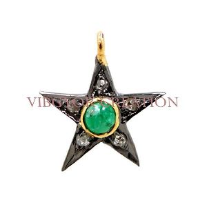 Star shape locket 925 sterling silver pave diamond pendant