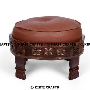 Indian Style Small 3 set of stool with soft seat for home decor