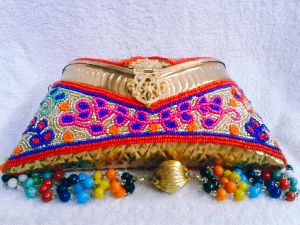 8 Inch Multi Aari Work Clutch Purse