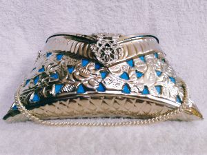 Brass Cutwork Jali Silver Purse