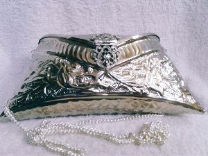 Brass Embossed Silver Purse