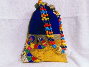 Brass Side Peacock Potli Purse