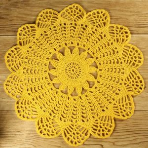 Cotton Yarn Round Hand Crochet Table Mat