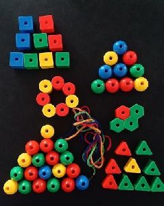 Multicolor Plastic Jumbo Beads Lacing