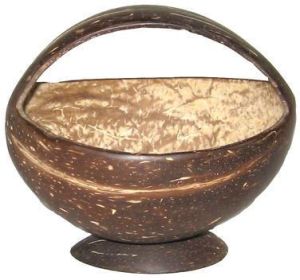 Natural Brown Coconut Shell Basket