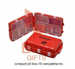 Red Compact Pill Box