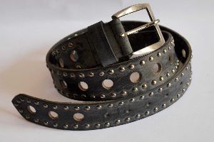 black leather belt