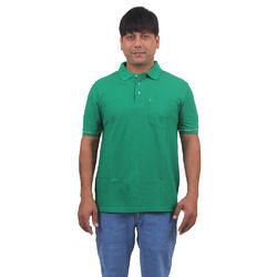 Half Sleeves Green Polo T Shirt