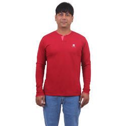 Mens Cotton Red Casual Wear T Shirt