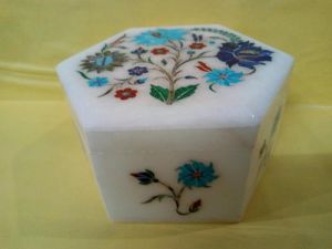 Designer Stone Inlay Jewelry Box