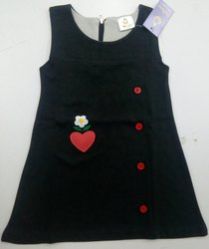 Cotton Regular Wear Embroidered Sleeveless Frock