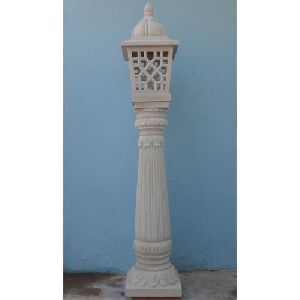 Street Stone Lamp Post