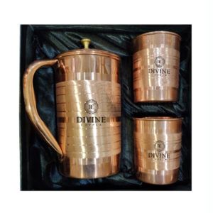 Luxury Copper Jug with 2 Glass
