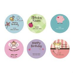 Round Birthday Gift Sticker