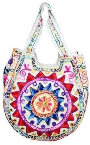 embroidered canvas bag