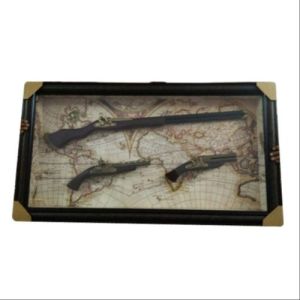 Wooden Frame Guns Antique Scenery