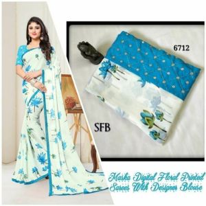 Digital Printed Georgette Saree