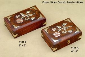 Brass Overlay Jewelry Box