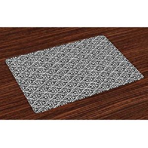 Black and White Damask Placemats