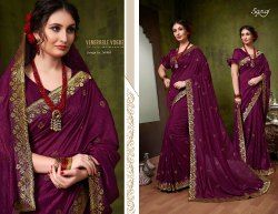 Georgette Plain Designer Ethnic Purple Silk Sarees