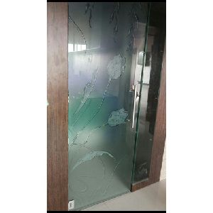 Hinged Printed Designer Etched Glass Door