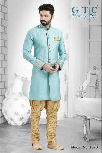 Mens Light Blue Full Sleeves Kurta