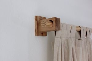 Wood curtain bracket