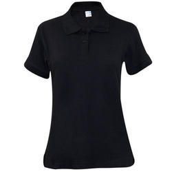Cotton Half Sleeve Ladies Collar T Shirt