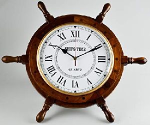 Wooden Ship Clock Wheel 24