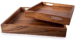 Smooth Brown Wooden Tray