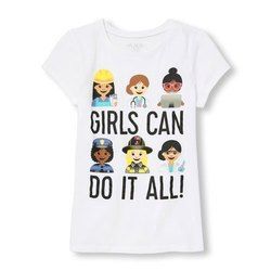 Printed Round Girls T-Shirt