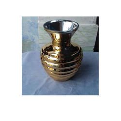 Golden Metallic Finish Glass Vase