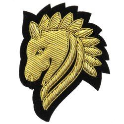 Black Felt Handmade Horse Embroidered Badges