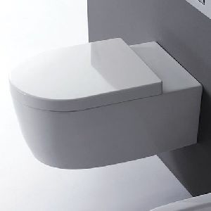 White Ceramic Wall Hung Toilet Seat