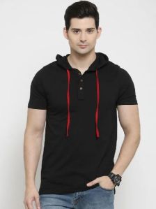 men henley Hood T Shirt