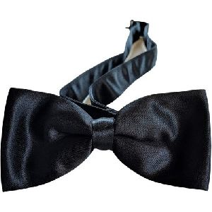 Plain Black Bow Silk Tie