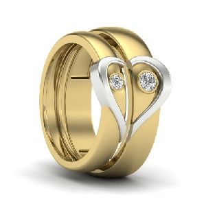 Brass Zevrr Artificial Alloy Couple Heart Shape Ring