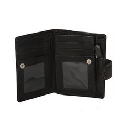 BLACK MENS LEATHER WALLET