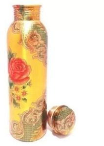 Floral Print Copper Water Bottle