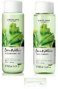 Oriflame Sweden Love Nature Cleansing Gel and Aloe Vera Face Toner Combo