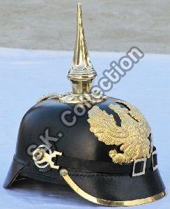 Brass & Leather German Helmet Screw Spike Helmet Best For a Gift