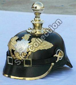 Brass Leather German Helmet with Picklehaube Wearable Helmet