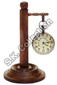 Brass Nautical hanging decor wooden stand table clock